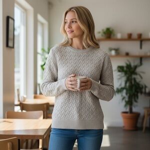 Cream Cable Knit Sweater by Croft & Barrow